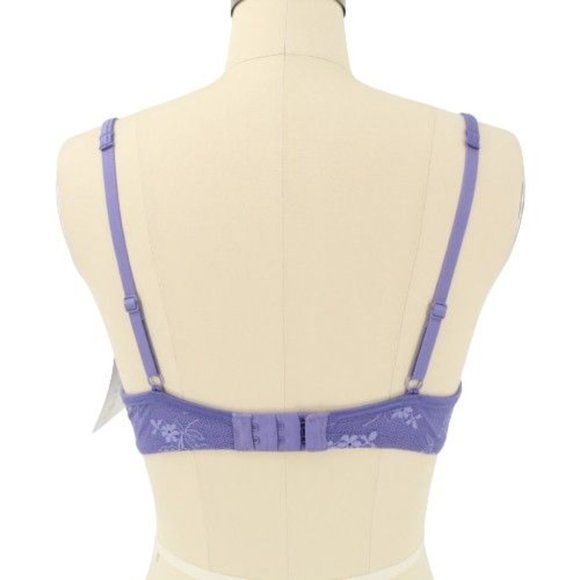 NWT Maidenform Custom Lift 9739 Demi Floral Lace Purple Bra 34B - Picture 3 of 3